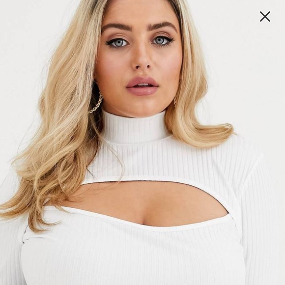 ASOS WHITE Peek-a-boo Bodysuit - Picture 2 of 5
